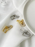 Chunky U-Link Chain Dangle Hoops