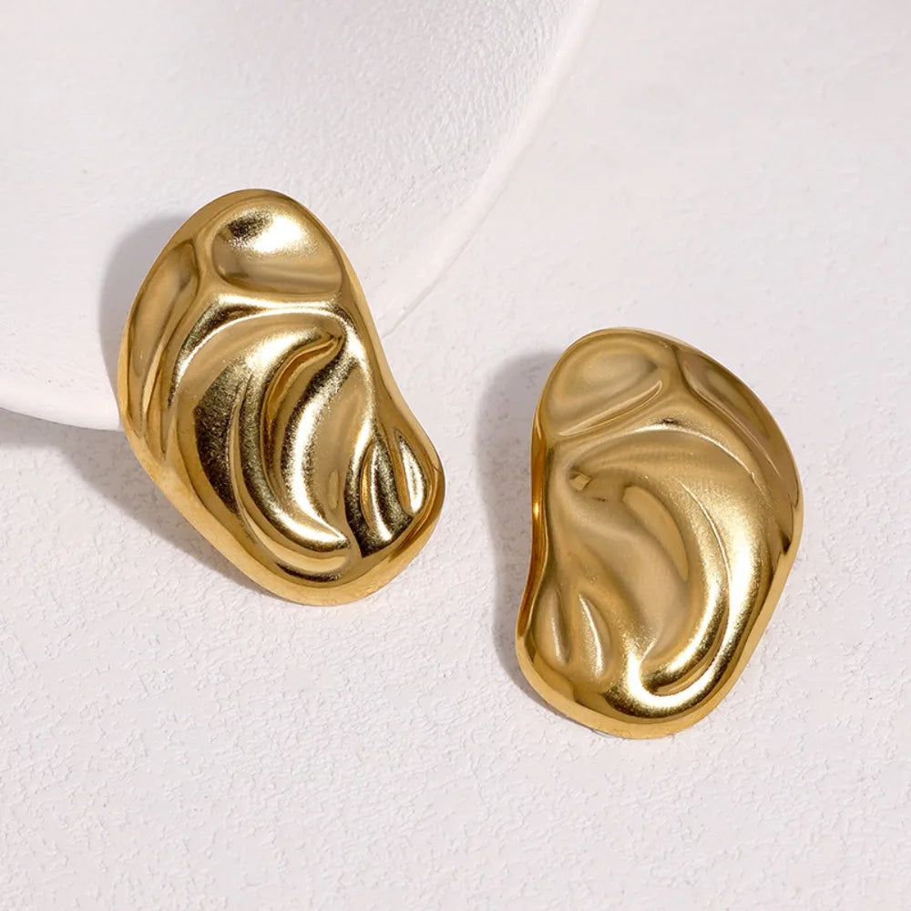 Molten Bean Stud Earrings