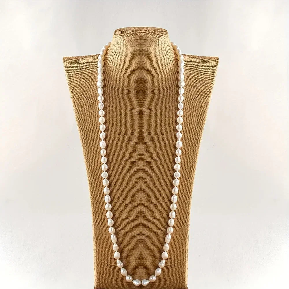 Long Baroque Pearl-Style Strand Necklace