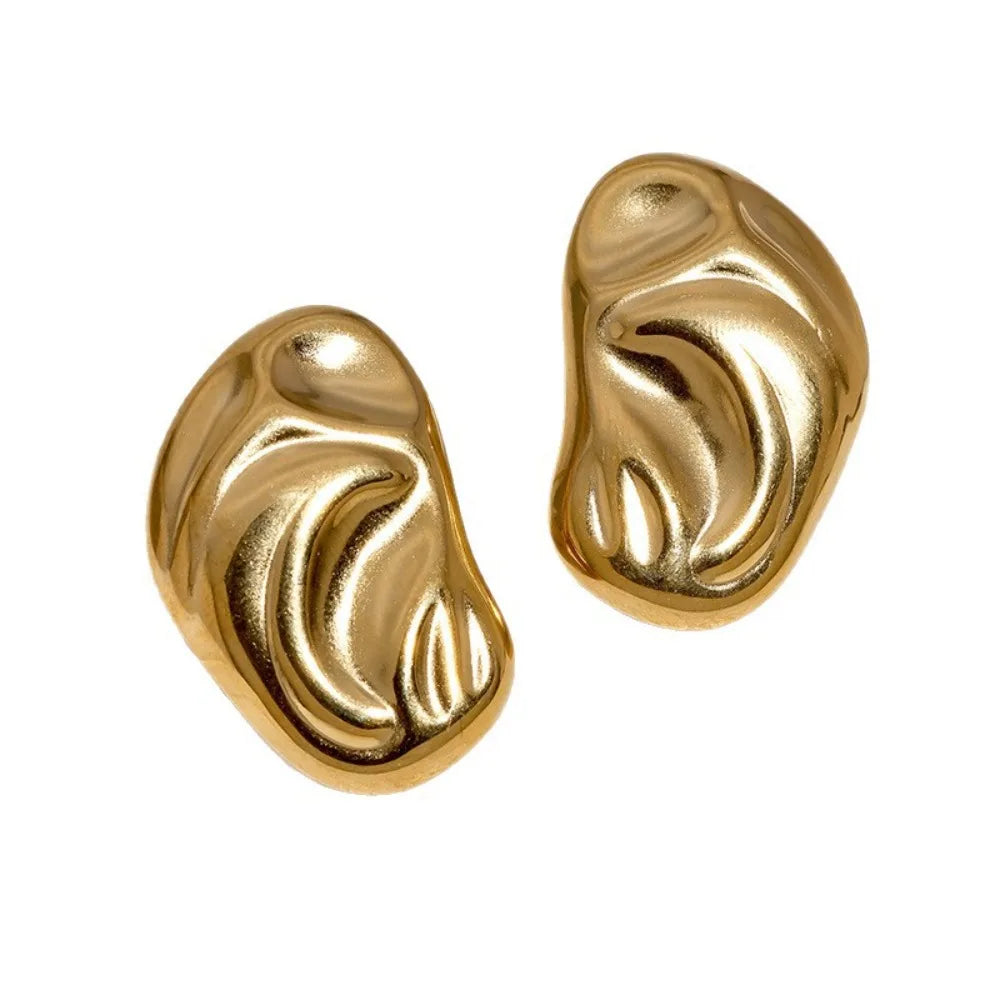 Molten Bean Stud Earrings
