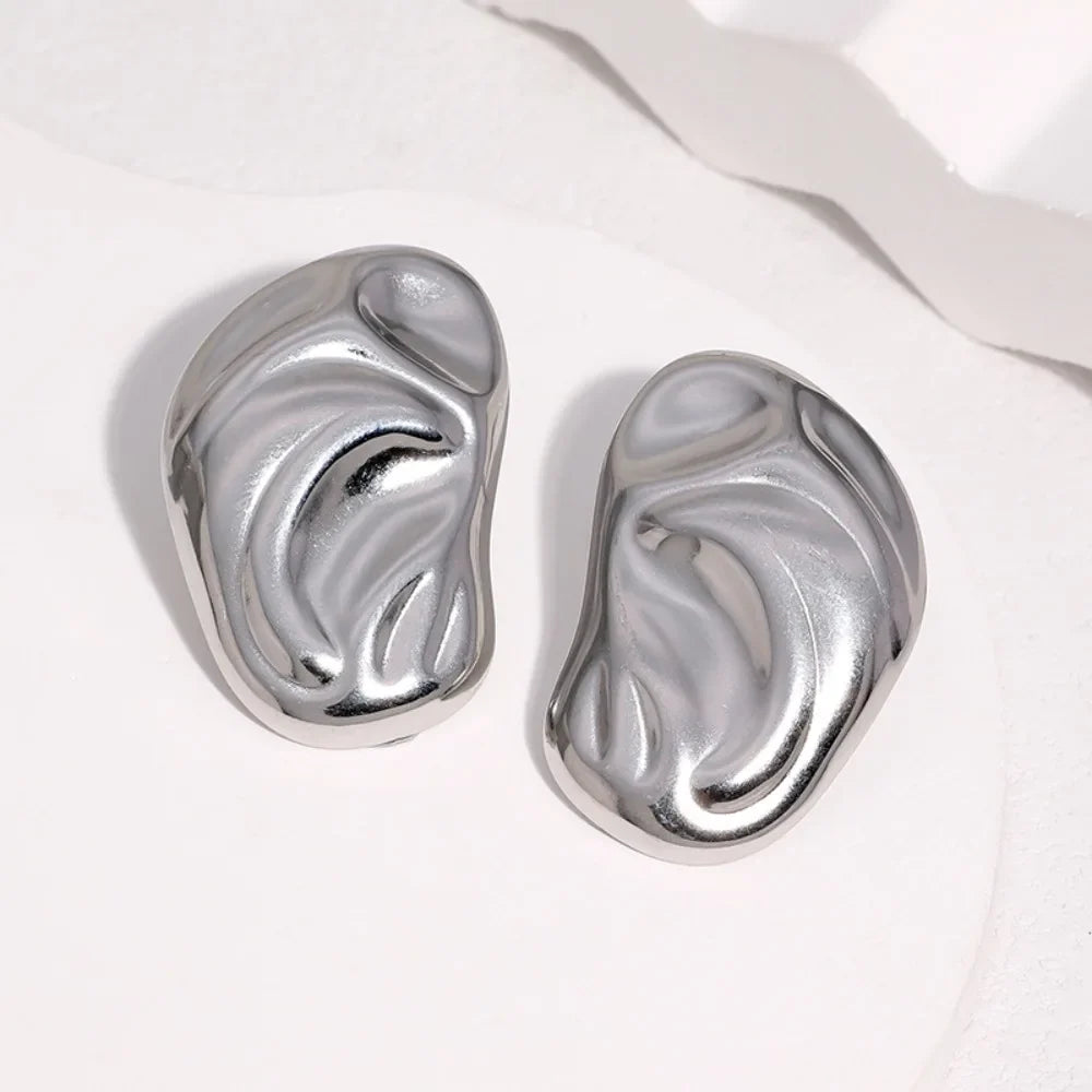 Molten Bean Stud Earrings
