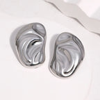 Molten Bean Stud Earrings