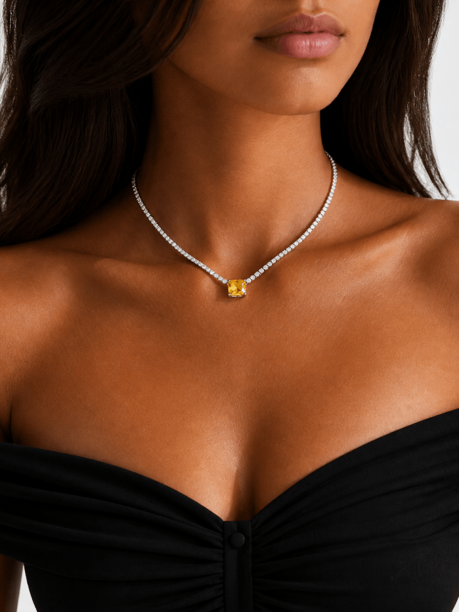Citrine Tennis Necklace - ÉCLAT MARBELLA