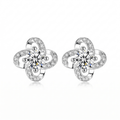 Crystal Clover Stud Earrings