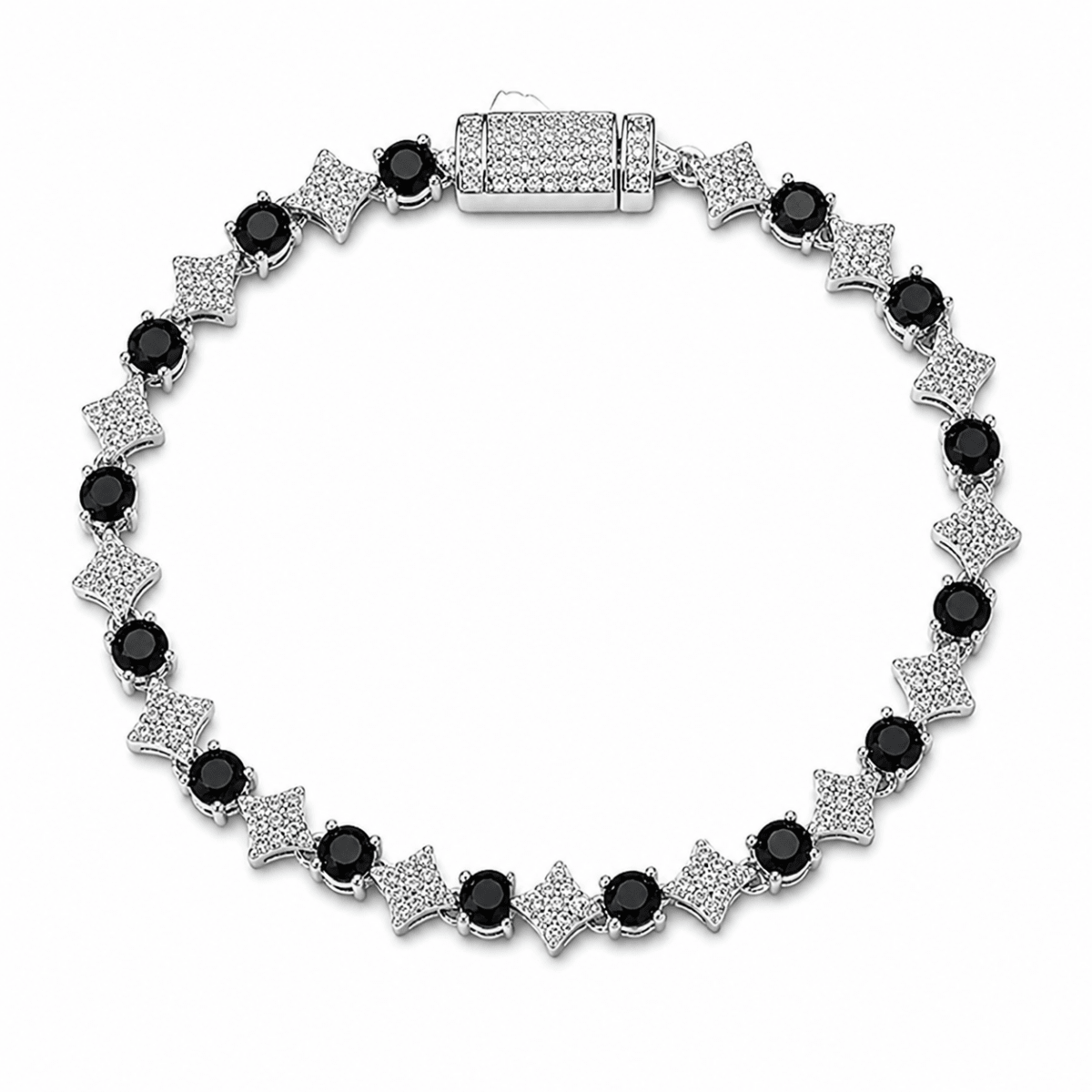 Stardust Tennis Bracelet Siver·Black